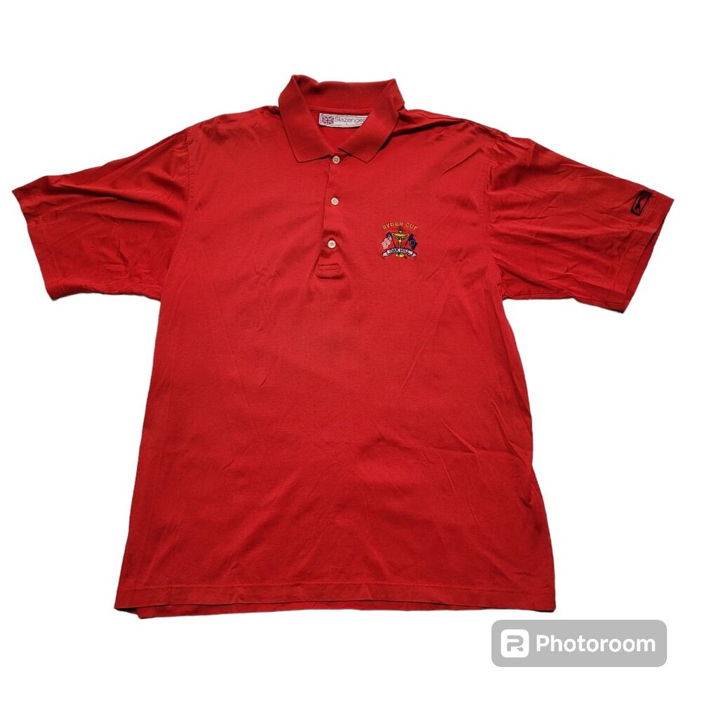 Ryder Cup Golf Polo Shirt Vintage Oak Hill Cotton Embroider Hong Kong Slazenger